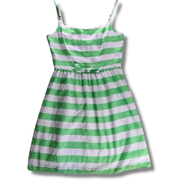 𝅺LILLY Pulitzer Green White Awning Stripe Antonia Dress - Picture 3 of 5